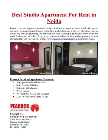 Best Studio Apartment For Rent in Noida