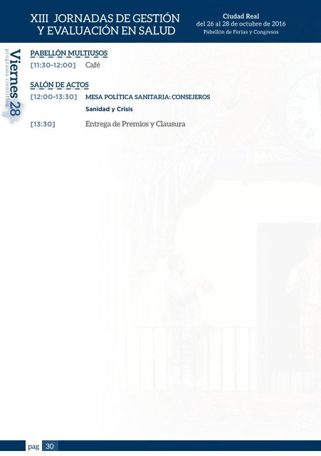 XIII JORNADAS DE GESTIÓN Y EVALUACIÓN EN SALUD