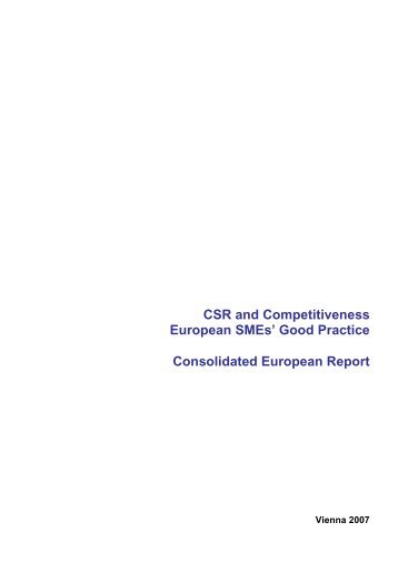 CSR and Competitiveness European SMEs - KMU Forschung Austria