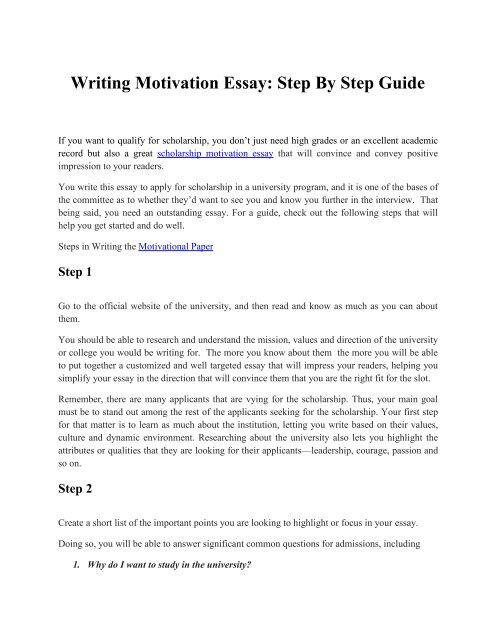 10 Steps in Writing a Motivation Essay for Scholarship