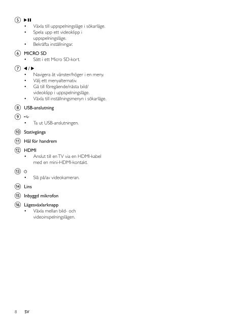 Philips HD camcorder - User manual - SWE