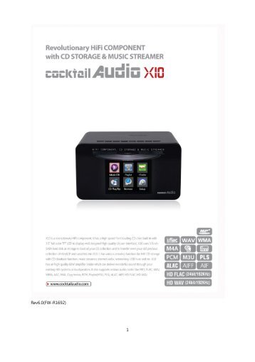 CocktailAudio X10 Manual english Version 6.0