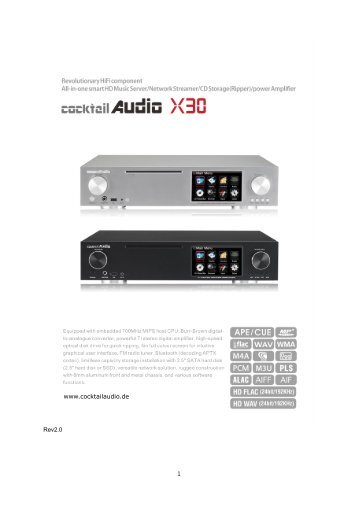 CocktailAudio X30 Anleitung deutsch Version 2.0