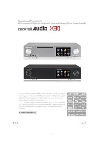 CocktailAudio X30 Manual english Vesion 1.0