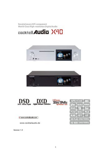 CocktailAudio X40 Anleitung deutsch Version 1.0