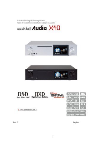 CocktailAudio X40 Manual english Version 1.0