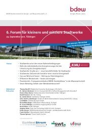 6. Forum für kleinere und mittlere Stadtwerke - LDEW