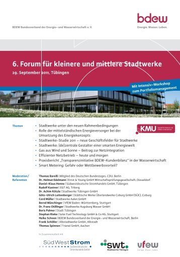 6. Forum für kleinere und mittlere Stadtwerke - LDEW