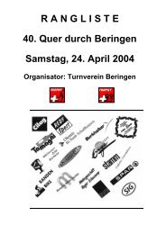 RANGLISTE 40. Quer durch Beringen Samstag, 24 ... - TV Beringen