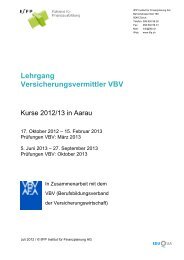 Anmeldung zum Lehrgang „Versicherungsvermittler VBV“ - IfFP