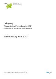 Lehrgang Diplomierter Fondsberater IAF Ausschreibung Kurs ... - IfFP