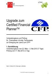 CFP Upgrade - IfFP - Institut für Finanzplanung