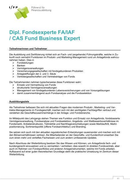 Dipl. Finanzberater IAF - IfFP