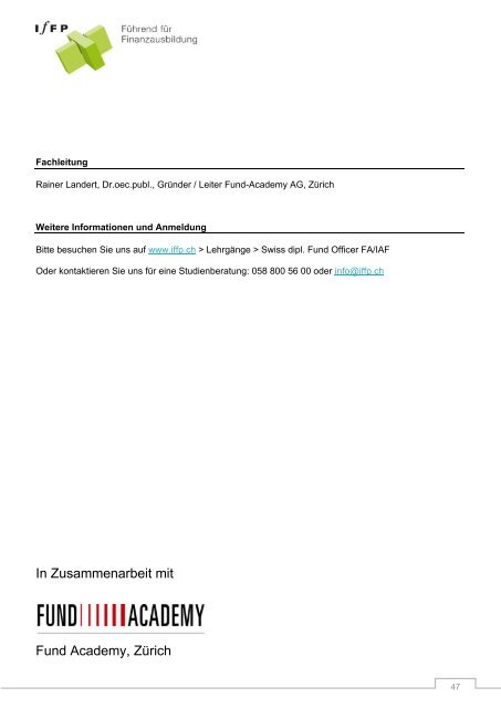 Dipl. Finanzberater IAF - IfFP