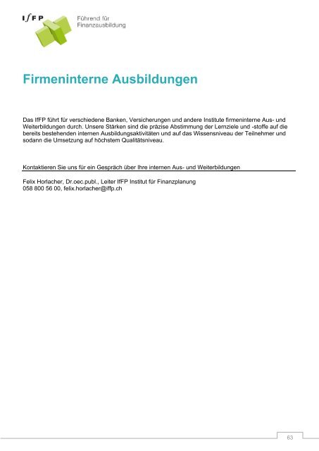 Dipl. Finanzberater IAF - IfFP