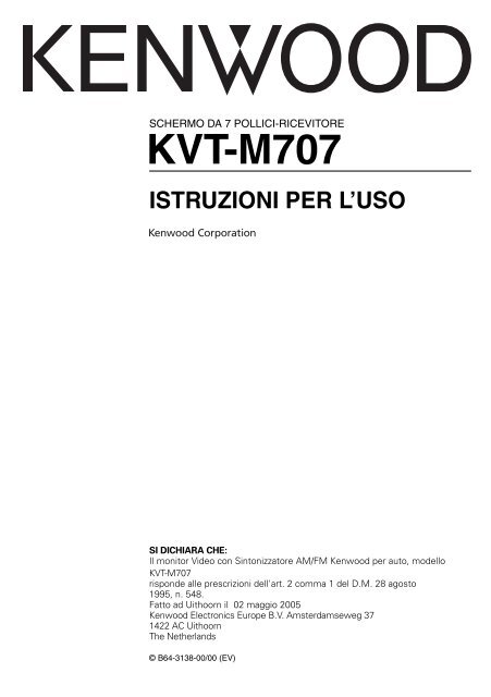 Kenwood KVT-M707 - Car Electronics Italian (2005/5/11)