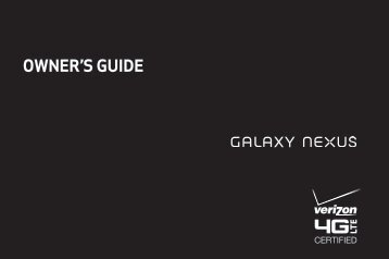 Samsung Galaxy Nexusâ¢ (Verizon) Android Smartphone - SCH-I515MSAVZW - User Manual ver. F4 (ENGLISH,1.13 MB)