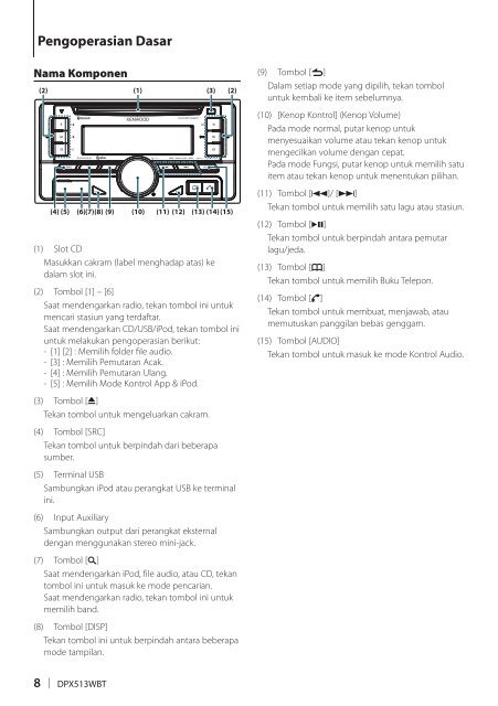 Kenwood DPX513WBT - Car Electronics Indonesia ()