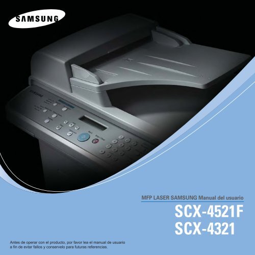 Samsung SCX-4521F - SCX-4521F/XAA - User Manual ver. 8.01 (SPANISH,5.8 MB)