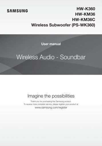 Samsung HW-K360 Soundbar w/ Wireless Subwoofer - HW-K360/ZA - User Manual (ENGLISH)