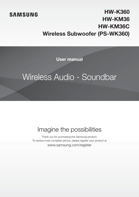 Samsung HW-K360 Soundbar w/ Wireless Subwoofer - HW-K360/ZA - User