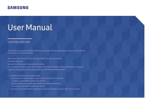 Samsung Samsung 24&quot; LED Monitor - LS24E348ASX/ZA - User Manual (ENGLISH)