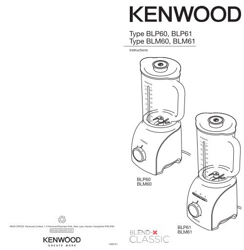 Kenwood Blender Kenwood BLP610WH - notice
