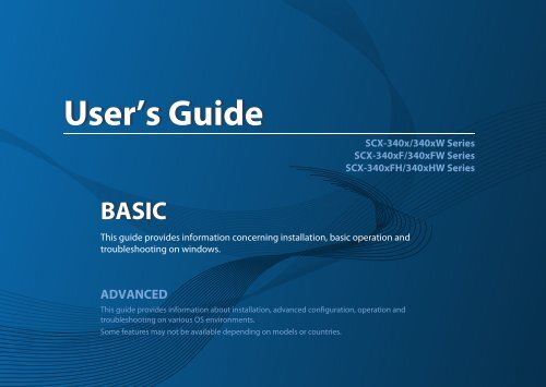 Samsung SCX-3405W - SCX-3405W/XAA - User Manual (ENGLISH)