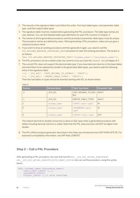 SAP HANA Predictive Analysis Library (PAL)