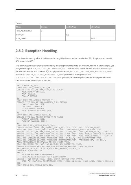 SAP HANA Predictive Analysis Library (PAL)