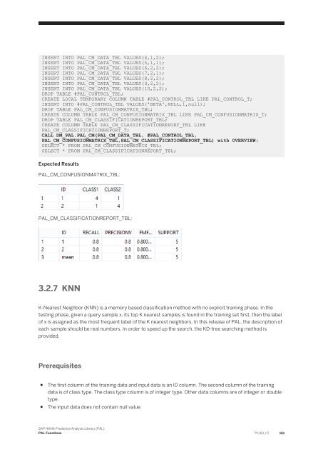 SAP HANA Predictive Analysis Library (PAL)