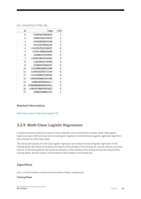 SAP HANA Predictive Analysis Library (PAL)