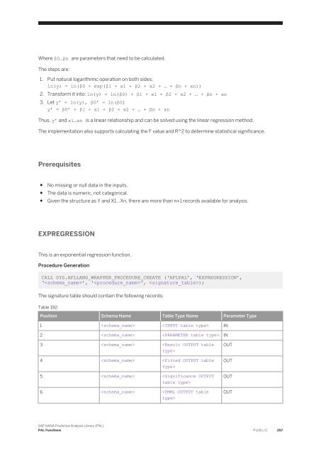 SAP HANA Predictive Analysis Library (PAL)