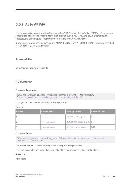 SAP HANA Predictive Analysis Library (PAL)