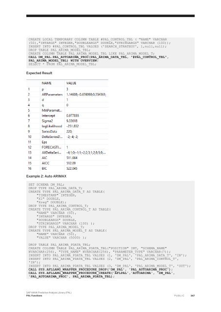 SAP HANA Predictive Analysis Library (PAL)