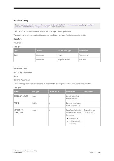 SAP HANA Predictive Analysis Library (PAL)