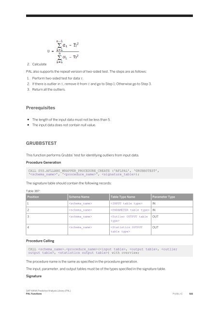 SAP HANA Predictive Analysis Library (PAL)