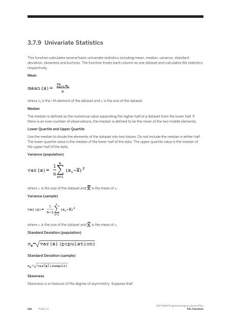 SAP HANA Predictive Analysis Library (PAL)