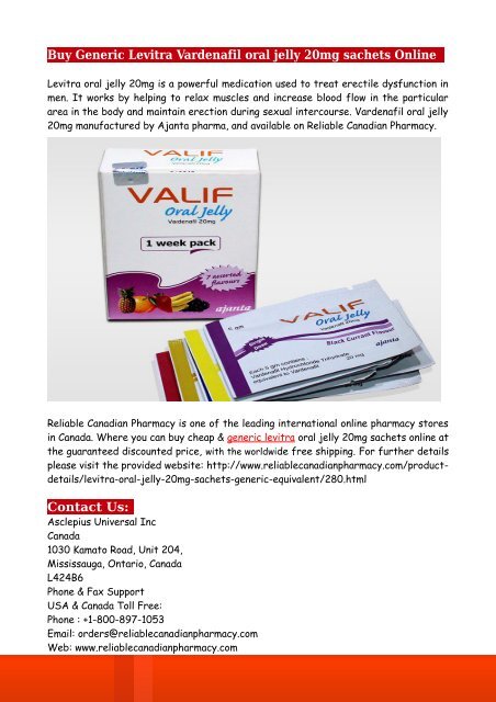 Cheap canada generic levitra