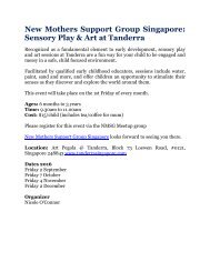 New Mothers Support Group Singapore Sensory Play & Art at Tanderra