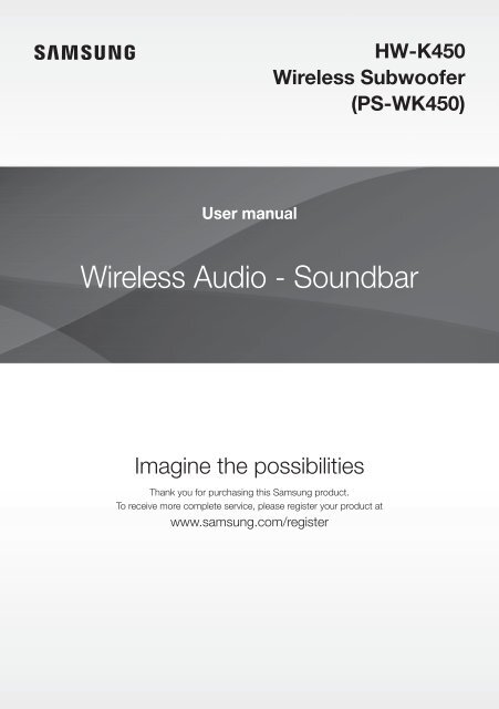 Samsung Soundbar w/ HW-K450/ZA - User Manual (ENGLISH)