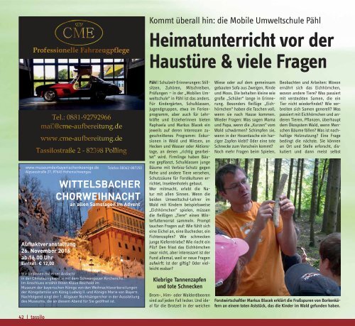 Tassilo, Ausgabe November/Dezember 2016 - Das Magazin rund um Weilheim und die Seen