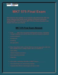 MKT 575 Final Exam - MKT 575 final exam answers - Assignment E Help