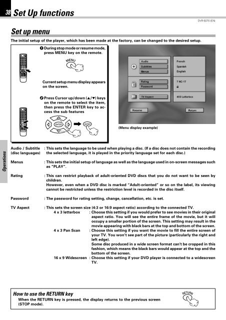 Kenwood DVR-5070 - Home Electronics English (2001/7/1)