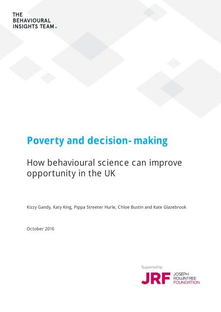 Poverty And Decision Making