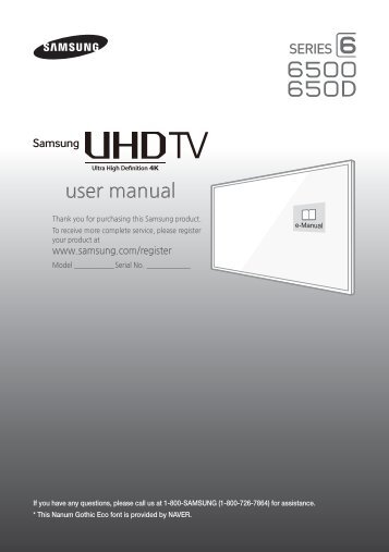 Samsung 40" Class JU6500 6-Series 4K UHD Smart TV - UN40JU6500FXZA - Quick Guide ver. 1.0 (ENGLISH,4.27 MB)