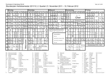 Stundenplan Herbstsemester 2011/12, 2. Quartal ... - Unterstrass.edu
