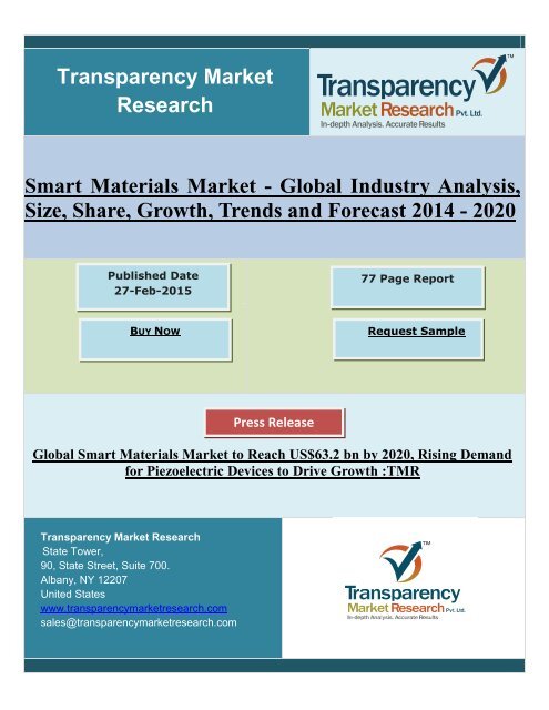 Global Smart Materials Market to Reach US$63.2 bn by 2020, Rising ...