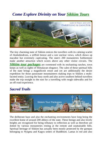 Classical Sikkim Tour Packages.