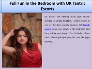 Full Fun in the Bedroom with UK Tantric Escorts